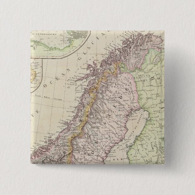 Scandinavia, Sweden 2 Inch Square Button (Front)