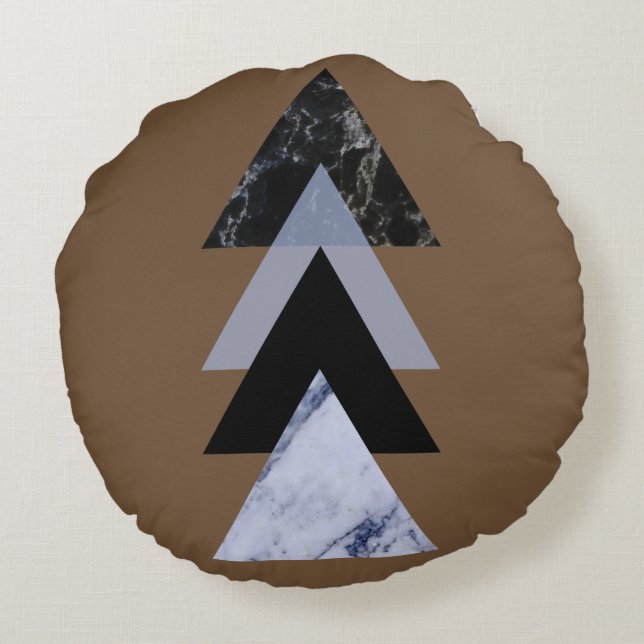 Scandinavian Abstract #883 Round Pillow (Back)