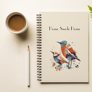 Scandinavian Abstract Birds, customizable Planner