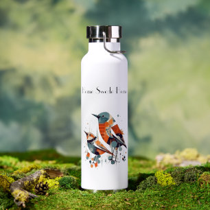 Scandinavian Abstract Birds, customizable Water Bottle