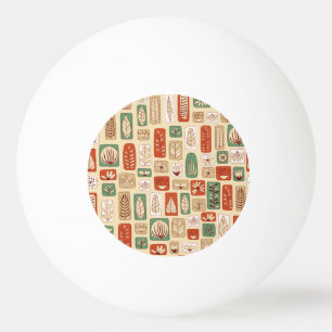 Scandinavian Abstract Leaves: Tile Design Ping Pong Ball