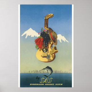 Scandinavian Airline System - Vintage Poster