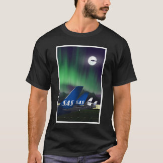 Scandinavian Airlines Tails History Green  T-Shirt