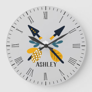 Scandinavian Arrows Personalized Large Clock