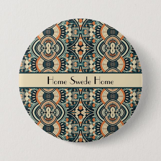 Scandinavian Art Deco customizable 3 Inch Round Button (Front)