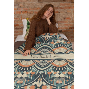 Scandinavian Art Deco customizable Fleece Blanket