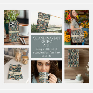 Scandinavian Art Deco customizable Keychain