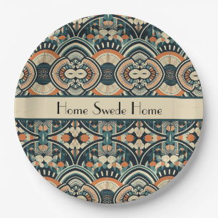 Scandinavian Art Deco customizable Paper Plate