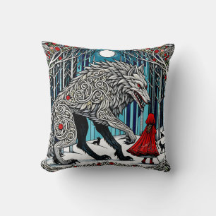 Scandinavian Art, Magic Forest, Fairy Tales Throw Pillow