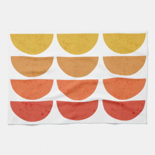 Scandinavian Art Midcentury Sunset Bowls Kitchen Towel