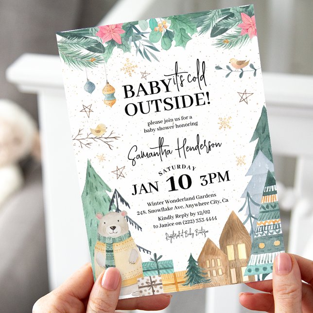 Scandinavian 'Baby it's Cold Outside' Baby Shower  Invitation (Creator Uploaded)