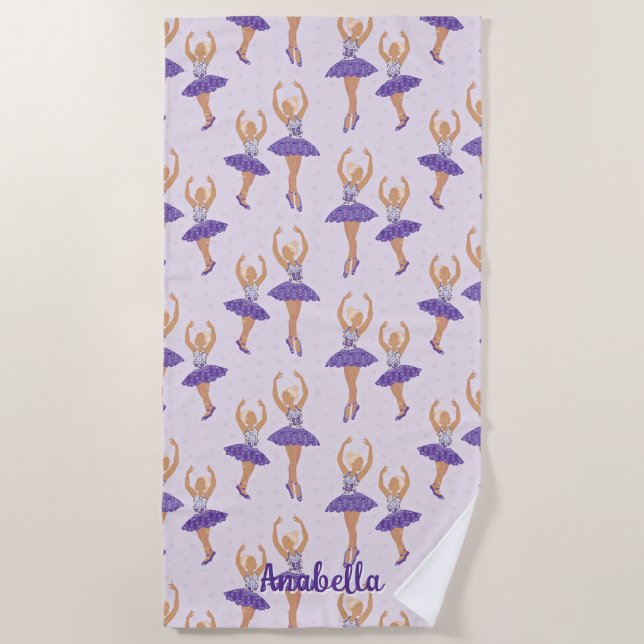 Scandinavian Ballet Ballerina Custom Beach Towel (Front)