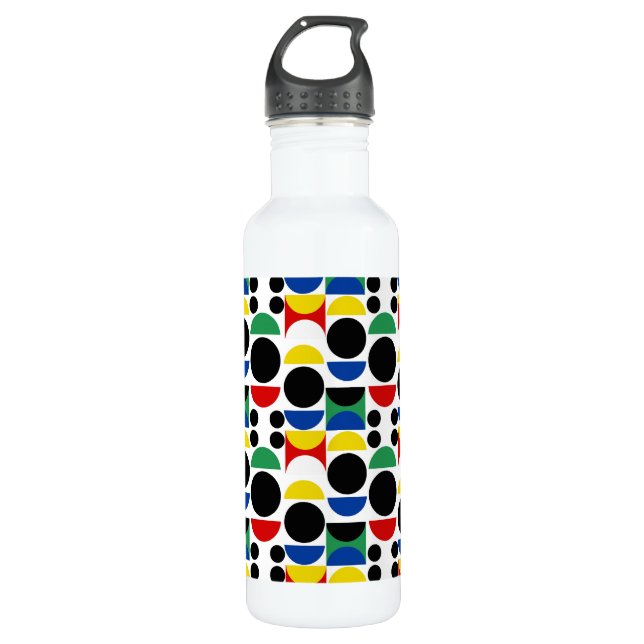 Scandinavian Bauhaus Mid-Century Pattern 710 Ml Water Bottle (Front)