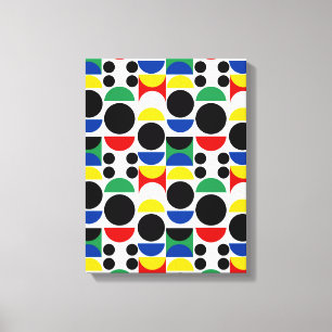 Scandinavian Bauhaus Mid-Century Pattern Canvas Print