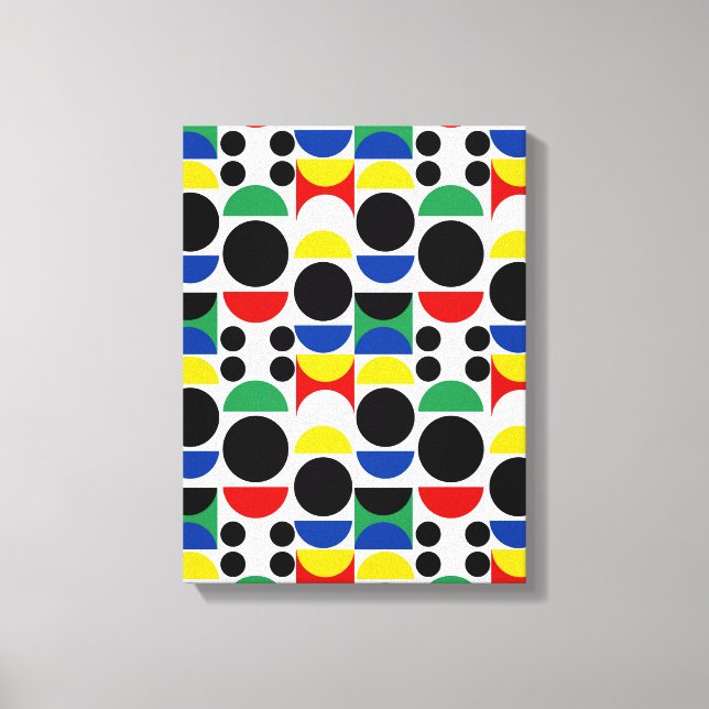 Scandinavian Bauhaus Mid-Century Pattern Canvas Print (Front)