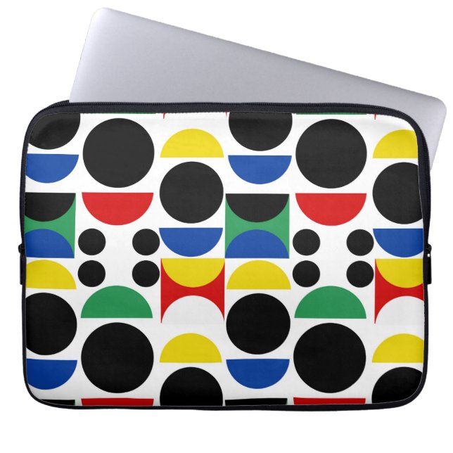 Scandinavian Bauhaus Mid-Century Pattern Laptop Sleeve (Front)