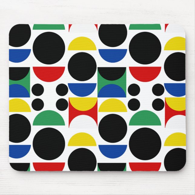 Scandinavian Bauhaus Mid-Century Pattern Mouse Pad (Front)
