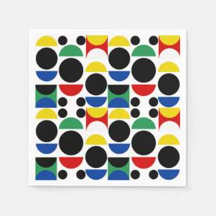 Scandinavian Bauhaus Mid-Century Pattern Napkin