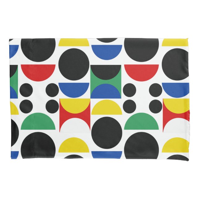 Scandinavian Bauhaus Mid-Century Pattern Pillowcase (Front)
