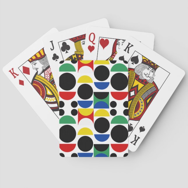 Scandinavian Bauhaus Mid-Century Pattern Playing Cards (Back)