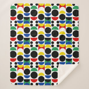 Scandinavian Bauhaus Mid-Century Pattern Sherpa Blanket