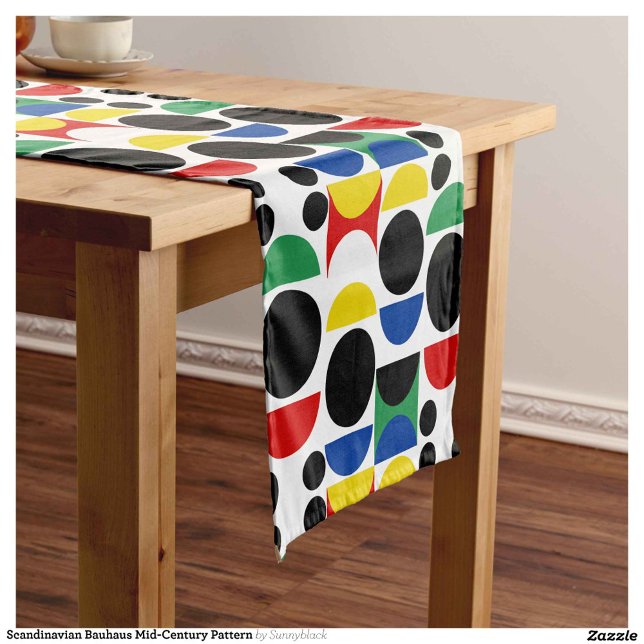 Scandinavian Bauhaus Mid-Century Pattern Short Table Runner (Creator Uploaded)