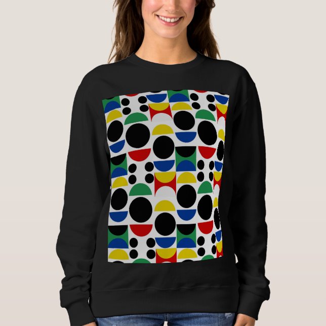 Scandinavian Bauhaus Mid-Century Pattern Sweatshirt (Front)