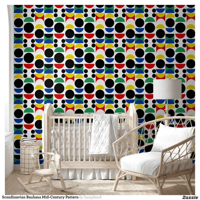 Scandinavian Bauhaus Mid-Century Pattern Wallpaper (Creator Uploaded)
