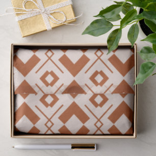 Scandinavian beige and burnt orange geometric tissue paper