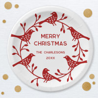 Scandinavian Bird Wreath Personalized Christmas