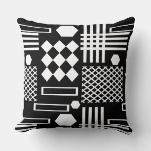 Scandinavian Black and white geometric shapes Throw Pillow