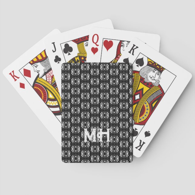 Scandinavian Black and White Modern Flair Design Playing Cards (Back)