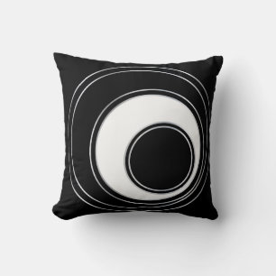 Scandinavian black and white, pattern, simple, min throw pillow