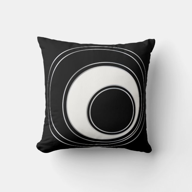 Scandinavian black and white, pattern, simple, min throw pillow (Front)