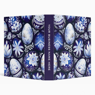 Scandinavian Blue Easter Egg Spring Floral Binder
