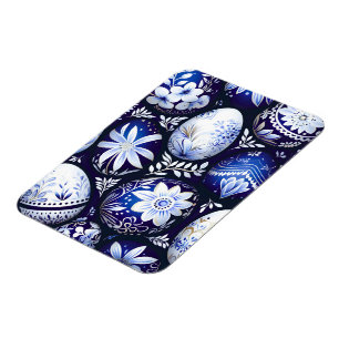 Scandinavian Blue Easter Egg Spring Floral Magnet