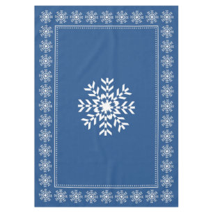 Scandinavian Blue Snowflake Pattern Tablecloth