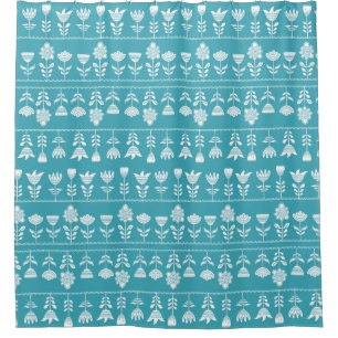 Scandinavian blue with white flowers