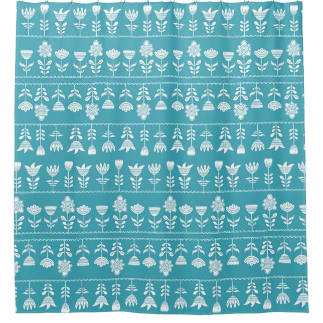 Scandinavian blue with white flowers (Front)