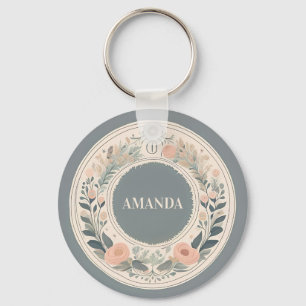 Scandinavian Boho Floral Keychain