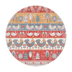 Scandinavian borders: vintage textile design. cutting board