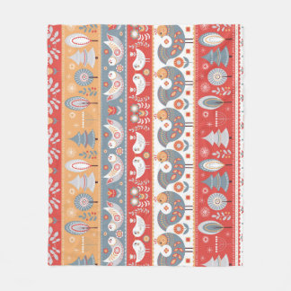 Scandinavian borders: vintage textile design. fleece blanket