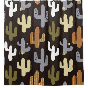 Scandinavian cacti, vintage seamless background.