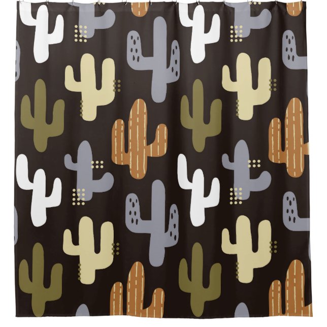 Scandinavian cacti, vintage seamless background. (Front)