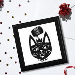 Scandinavian cat saying peace, love, joy gift box<br><div class="desc">Scandinavian cat saying peace, love, joy gift box A cute and simple black and white design of a Scandinavian cat with a speak balloon that says peace, love, joy is the right choice for a gift box if you are a cat lover. A great choice for baby shower, birthday and...</div>