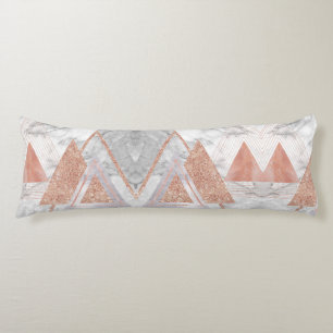 scandinavian chic rose gold geometric white marble body pillow