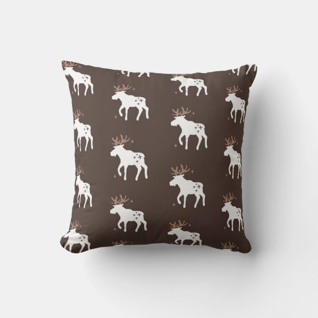 Scandinavian Chic: Vintage Seamless Patterns Throw Pillow (Front)