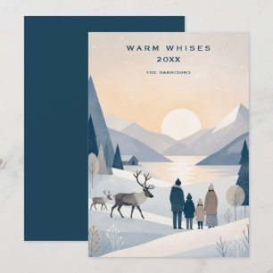 Scandinavian Chic  Winter Mountain Family TMF26 Holiday Card