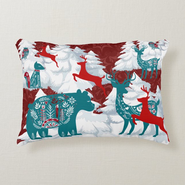 Scandinavian Christmas Accent Pillow (Front)