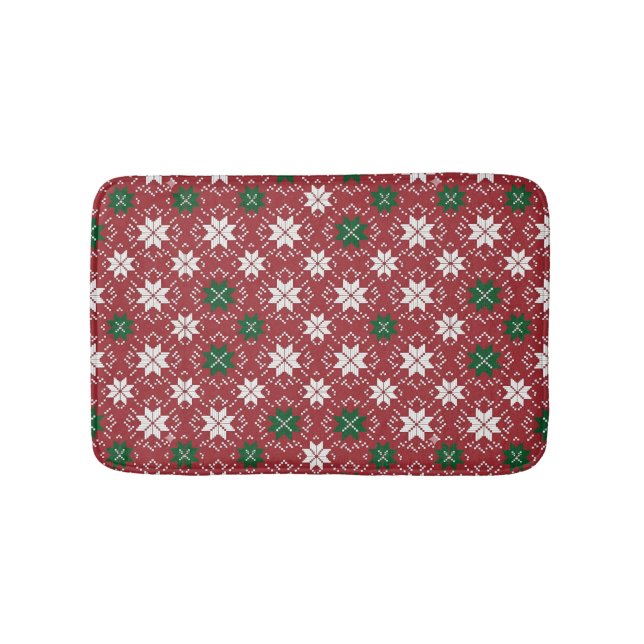 Scandinavian Christmas Fair Isle Edition 1 Bath Mat (Front)